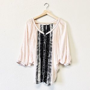 Free People Mixed Pattern Peasant Blouse